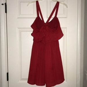 Red Cross-back Mini Dress